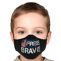 Load image into Gallery viewer, Designs by MyUtopia Shout Out:Home of The Free Because of the Brave (Flag) Fitted Face Mask w. Adjustable Ear Loops
