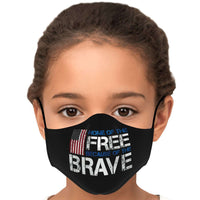 Load image into Gallery viewer, Designs by MyUtopia Shout Out:Home of The Free Because of the Brave (Flag) Fitted Face Mask w. Adjustable Ear Loops
