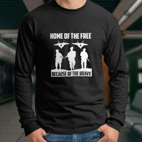 Load image into Gallery viewer, Designs by MyUtopia Shout Out:Home of the Free Because of the Brave Long Sleeve Ultra Cotton T-Shirt
