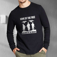 Load image into Gallery viewer, Designs by MyUtopia Shout Out:Home of the Free Because of the Brave Long Sleeve Ultra Cotton T-Shirt
