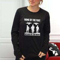 Load image into Gallery viewer, Designs by MyUtopia Shout Out:Home of the Free Because of the Brave Long Sleeve Ultra Cotton T-Shirt
