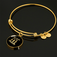 Load image into Gallery viewer, Designs by MyUtopia Shout Out:Home of the Free Because of the Brave Personalized Engravable Keepsake Bangle Bracelet,Gold / No,Wire Bracelet
