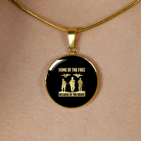 Load image into Gallery viewer, Designs by MyUtopia Shout Out:Home of the Free Because of the Brave Personalized Engravable Keepsake Necklace
