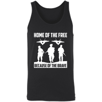 Load image into Gallery viewer, Designs by MyUtopia Shout Out:Home of the Free Because of the Brave Unisex Tank,X-Small / Black,Tank Tops
