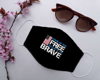 Load image into Gallery viewer, Designs by MyUtopia Shout Out:Home of the Free Because of the Brave US Flag Adult Fabric Face Mask with Elastic Ear Loops
