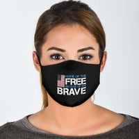 Load image into Gallery viewer, Designs by MyUtopia Shout Out:Home of the Free Because of the Brave US Flag Adult Fabric Face Mask with Elastic Ear Loops
