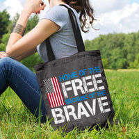 Load image into Gallery viewer, Designs by MyUtopia Shout Out:Home of the Free Because of the Brave US Flag Fabric Totebag Reusable Shopping Tote

