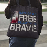 Load image into Gallery viewer, Designs by MyUtopia Shout Out:Home of the Free Because of the Brave US Flag Fabric Totebag Reusable Shopping Tote
