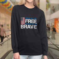 Load image into Gallery viewer, Designs by MyUtopia Shout Out:Home of the Free Because of the Brave US Flag Long Sleeve Ultra Cotton T-Shirt
