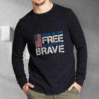 Load image into Gallery viewer, Designs by MyUtopia Shout Out:Home of the Free Because of the Brave US Flag Long Sleeve Ultra Cotton T-Shirt
