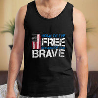 Load image into Gallery viewer, Designs by MyUtopia Shout Out:Home of the Free Because of the Brave US Flag Unisex Tank
