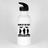 Load image into Gallery viewer, Designs by MyUtopia Shout Out:Home of the Free Because of the Brave Water Bottles,20oz / White,Water Bottle
