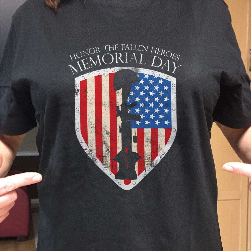 Designs by MyUtopia Shout Out:Honor The Fallen Heroes Adult Unisex T-Shirt