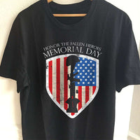Load image into Gallery viewer, Designs by MyUtopia Shout Out:Honor The Fallen Heroes Adult Unisex T-Shirt,S / Black,Adult Unisex T-Shirt
