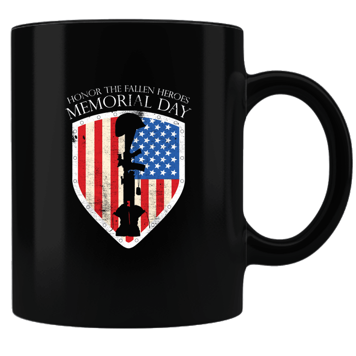 Designs by MyUtopia Shout Out:Honor The Fallen Heroes Black Ceramic Coffee Mug,Black,Ceramic Coffee Mug