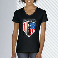 Load image into Gallery viewer, Designs by MyUtopia Shout Out:Honor The Fallen Heroes Ladies&#39; V-Neck T-Shirt
