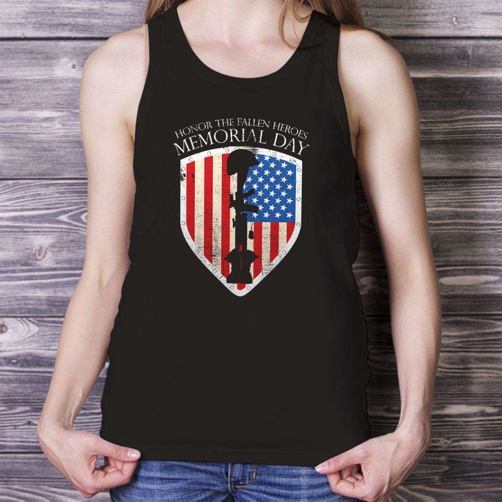 Designs by MyUtopia Shout Out:Honor The Fallen Heroes Unisex Tank