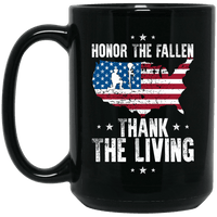 Load image into Gallery viewer, Designs by MyUtopia Shout Out:Honor The Fallen Thank The Living Memorial Day Ceramic Coffee Mug,14 oz / Black,Ceramic Coffee Mug
