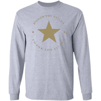 Load image into Gallery viewer, Designs by MyUtopia Shout Out:Honor The Fallen Thank The Living Star Long Sleeve Ultra Cotton T-Shirt,Sport Grey / S,Long Sleeve T-Shirts
