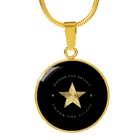 Load image into Gallery viewer, Designs by MyUtopia Shout Out:Honor The Fallen Thank The Living Star Personalized Engravable Keepsake Necklace,Gold / No,Necklace
