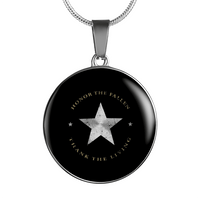 Load image into Gallery viewer, Designs by MyUtopia Shout Out:Honor The Fallen Thank The Living Star Personalized Engravable Keepsake Necklace,Silver / No,Necklace
