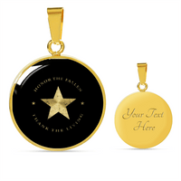 Load image into Gallery viewer, Designs by MyUtopia Shout Out:Honor The Fallen Thank The Living Star Personalized Engravable Keepsake Necklace,Gold / Yes,Necklace
