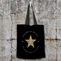Load image into Gallery viewer, Designs by MyUtopia Shout Out:Honor The Fallen Thank The Living Star Reusable Fabric Shopping Totebag
