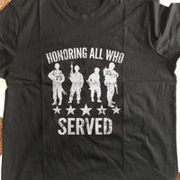 Load image into Gallery viewer, Designs by MyUtopia Shout Out:Honoring All Who Served Adult Unisex T-Shirt
