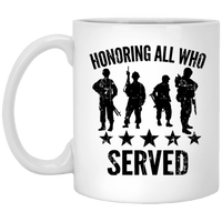 Load image into Gallery viewer, Designs by MyUtopia Shout Out:Honoring All Who Served Ceramic Coffee Mugs - White,11 oz / White,Ceramic Coffee Mug
