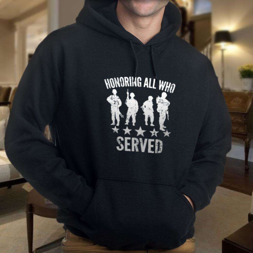 Designs by MyUtopia Shout Out:Honoring All Who Served Core Fleece Pullover Hoodie