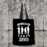 Load image into Gallery viewer, Designs by MyUtopia Shout Out:Honoring All Who Served Fabric Totebag Reusable Shopping Tote
