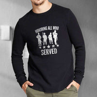 Load image into Gallery viewer, Designs by MyUtopia Shout Out:Honoring All Who Served Long Sleeve Ultra Cotton T-Shirt
