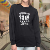 Load image into Gallery viewer, Designs by MyUtopia Shout Out:Honoring All Who Served Long Sleeve Ultra Cotton T-Shirt
