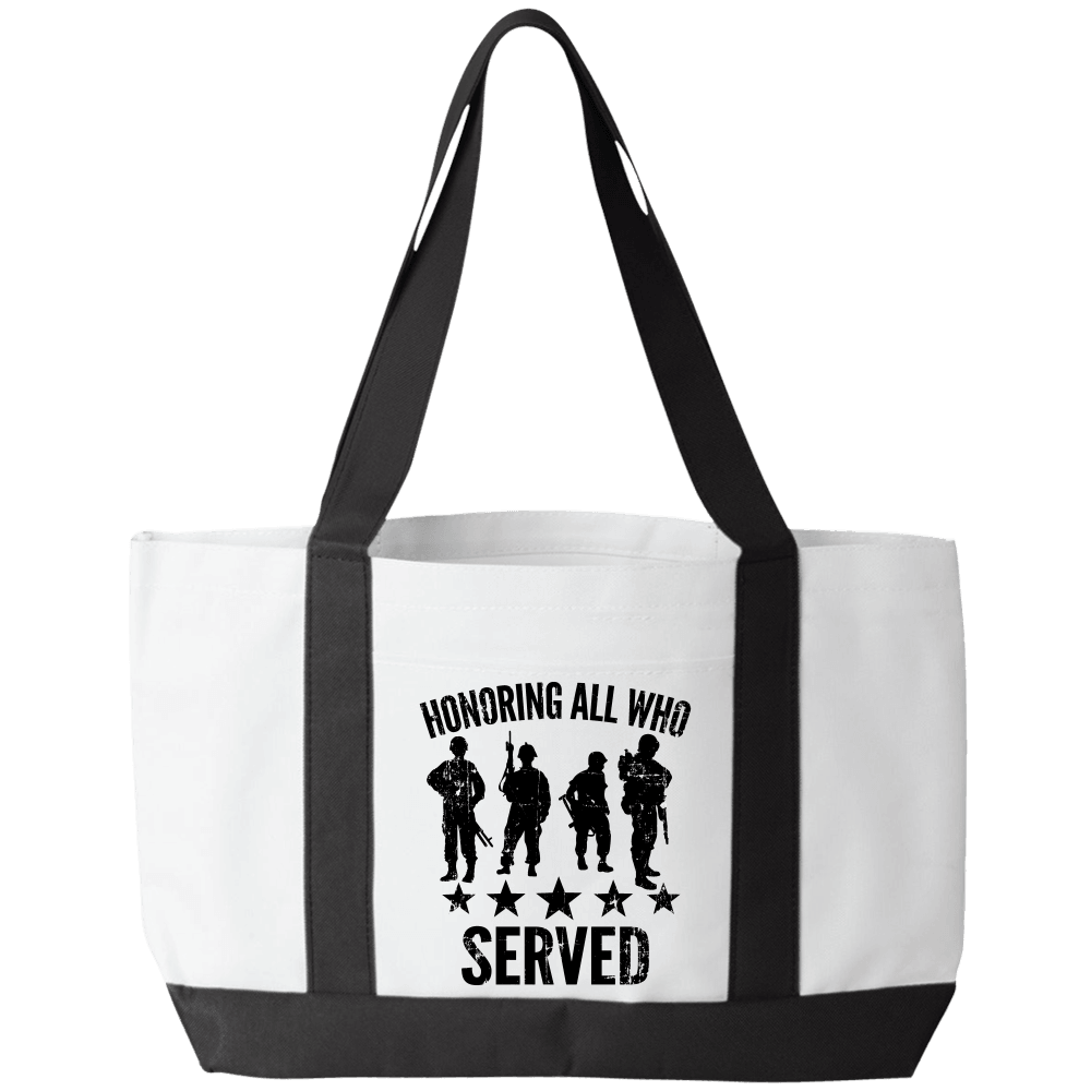 Designs by MyUtopia Shout Out:Honoring All Who Served Totebag Gym / Beach / Pool Gear Bag
