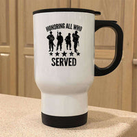 Load image into Gallery viewer, Designs by MyUtopia Shout Out:Honoring All Who Served Travel Mug
