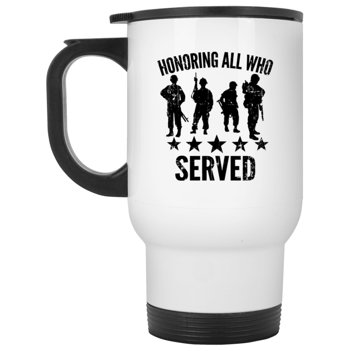 Designs by MyUtopia Shout Out:Honoring All Who Served Travel Mug,White / One Size,Travel Mug