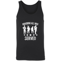 Load image into Gallery viewer, Designs by MyUtopia Shout Out:Honoring All Who Served Unisex Tank,X-Small / Black,Tank Tops
