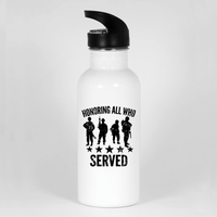 Load image into Gallery viewer, Designs by MyUtopia Shout Out:Honoring All Who Served Water Bottle,White,Water Bottle
