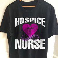 Load image into Gallery viewer, Designs by MyUtopia Shout Out:Hospice Nurse Adult Unisex Black T-Shirt,S / Black,Adult Unisex T-Shirt
