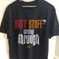Load image into Gallery viewer, Designs by MyUtopia Shout Out:Hot Stuffing Coming Through Adult Unisex Cotton Short Sleeve T-Shirt,S / Black,Adult Unisex T-Shirt
