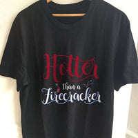 Load image into Gallery viewer, Designs by MyUtopia Shout Out:Hotter Than A Firecracker Adult Unisex T-Shirt,S / Black,Adult Unisex T-Shirt
