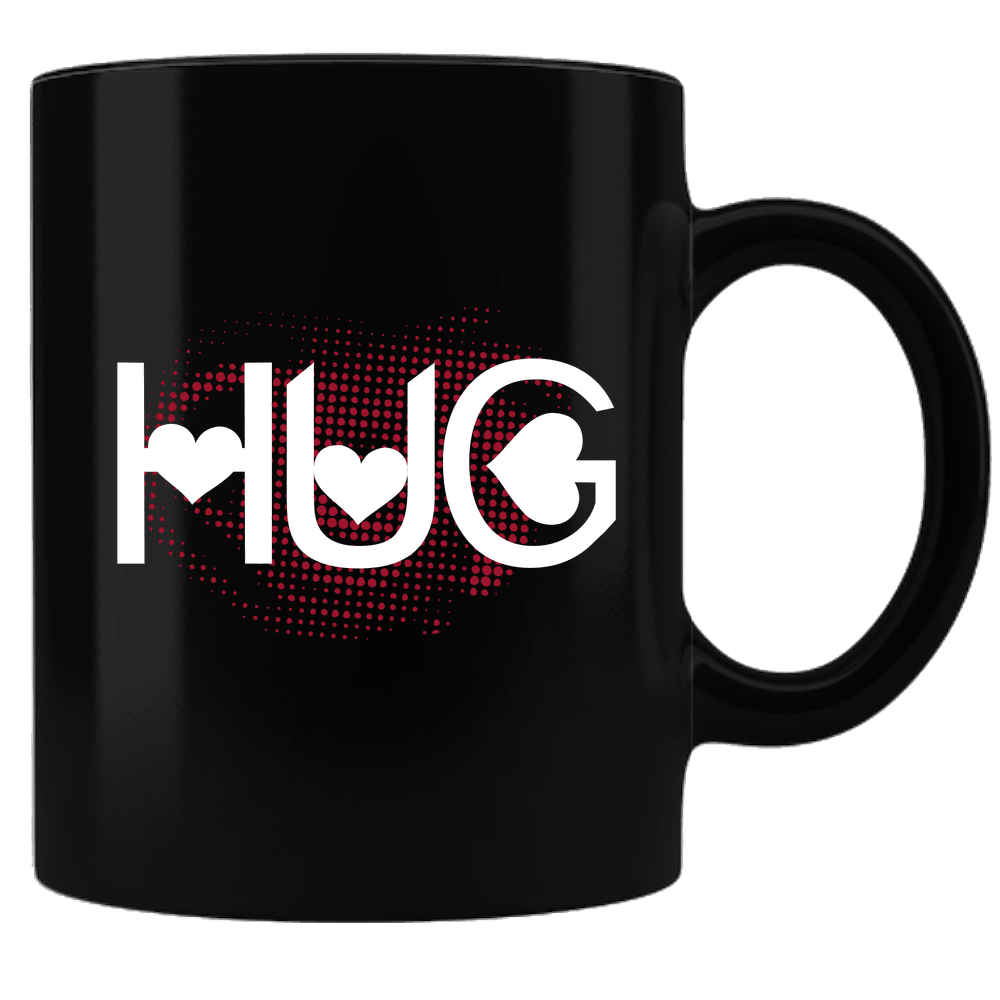 Designs by MyUtopia Shout Out:Hug Hearts Valentines Day Gift Humor Ceramic Black Coffee Mug,Default Title,Ceramic Coffee Mug