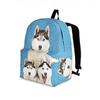 Load image into Gallery viewer, Designs by MyUtopia Shout Out:Huskies Backpack,Large (18 x 14 x 8 inches) / Adult (Ages 13+) / Light Blue,Backpacks

