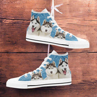 Load image into Gallery viewer, Designs by MyUtopia Shout Out:Huskies Canvas High Top Shoes
