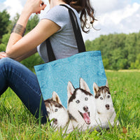 Load image into Gallery viewer, Designs by MyUtopia Shout Out:Huskies Fabric Totebag Reusable Shopping Tote - Just Pay Shipping
