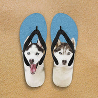 Load image into Gallery viewer, Designs by MyUtopia Shout Out:Huskies Flip-Flops
