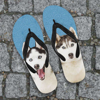 Load image into Gallery viewer, Designs by MyUtopia Shout Out:Huskies Flip-Flops
