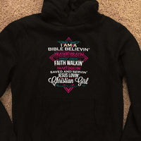 Load image into Gallery viewer, Designs by MyUtopia Shout Out:I Am A Christian Girl Core Fleece Pullover Hoodie,Jet Black / S,Pullover Hoodie
