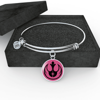 Load image into Gallery viewer, Designs by MyUtopia Shout Out:I am a Rebel Jedi Charm and Wire Bracelet
