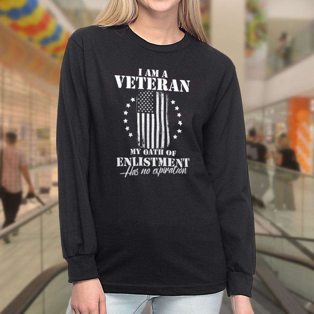 Designs by MyUtopia Shout Out:I Am A Veteran My Oath of Enlistment does not Expire Long Sleeve Ultra Cotton T-Shirt